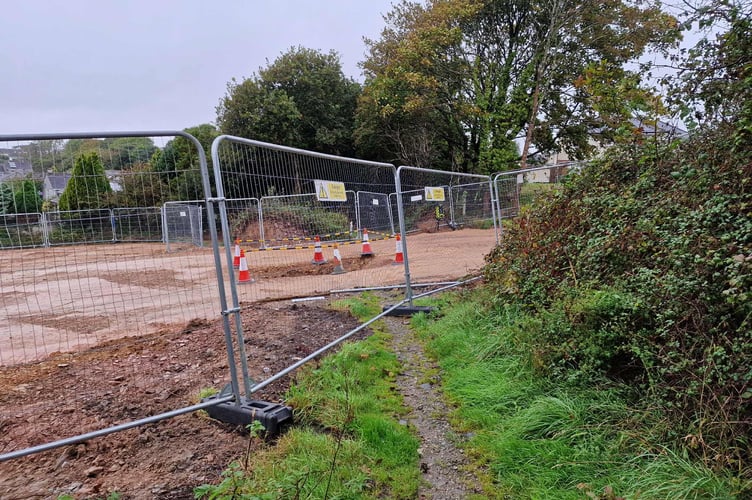 Piggy Lane, Truro, has been fenced off 