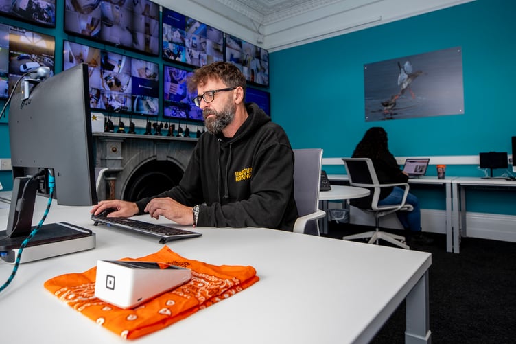 Paul Finn of Harbour Housing at one of the refurbished desks.
