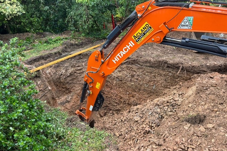Digging for the new water tank at Glen Carne.