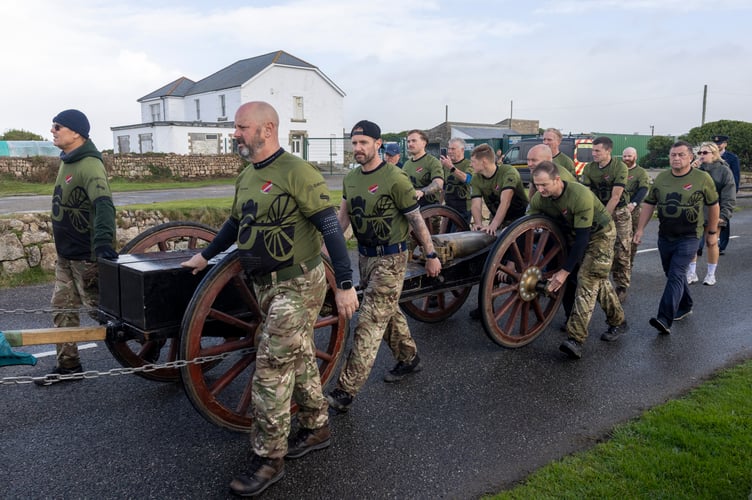 A contingent of RAF St Mawgan personnel had the privilege to welcome tri-service colleagues on their final journey for the Military versus Cancer Field Gun Pull at the iconic Lands End last Friday.  
 
A team made up of military, veteran, civil servant and civilian personnel heroically pulled the one tonne field gun all the way from John OâGroats to Lands End in just 9 weeks, battling all types of weather conditions and showing immense resilience and determination.  
 
RAF St Mawgan personnel were thrilled to join the team at Lands End which aimed to raise vital awareness and support for Military versus Cancer, a charity close to the hearts of many across the armed forces. 