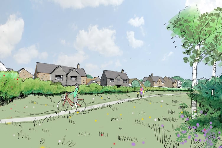 An artists sketch of what the proposed 'garden village' at Tredinnick could look like. (Picture: Meeting Place)