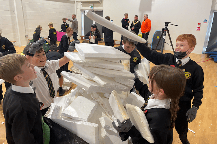 The expanded polystyrene part will be melted down and used for packaging and blocks for building whilst the nylon will be recycled for art projects (Picture: Warren Wilkins)