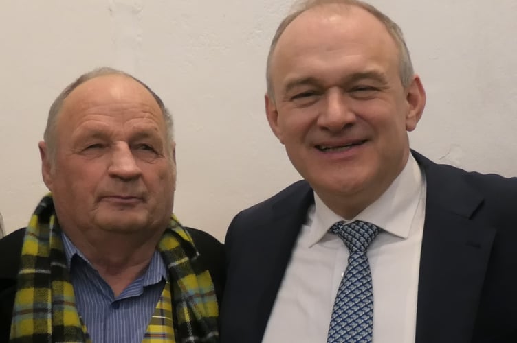 Cornwall councillor Jim Candy alongside Liberal Democrats leader Ed Davey