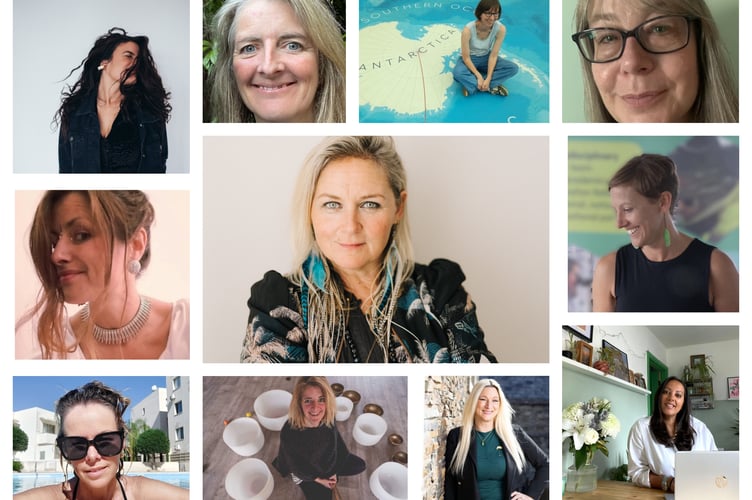 TEDx license holder Anna Lempriere (centre) with the TEDxPorthtowanWomen leadership team