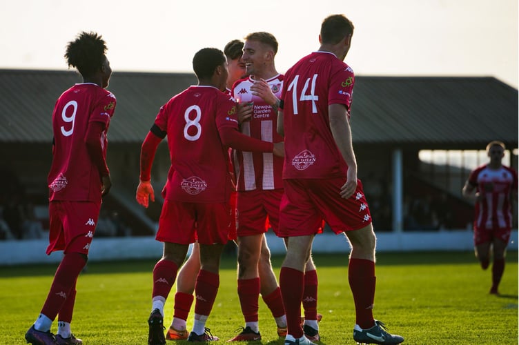 Newquay v Wellington celebration.