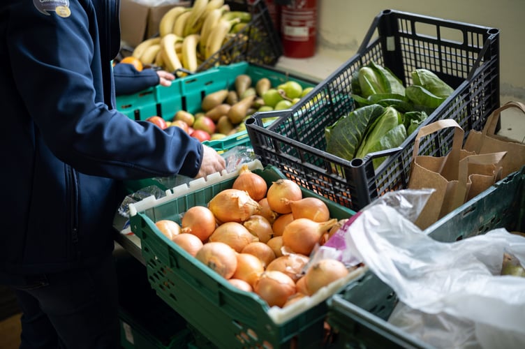 Some of the donated food