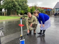 Service personnel fire rockets to help pupils reach new heights