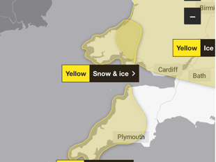 Met Office issue snow and ice weather warning 