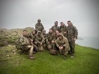 Service personnel hike to historic memorial for Remembrance Day