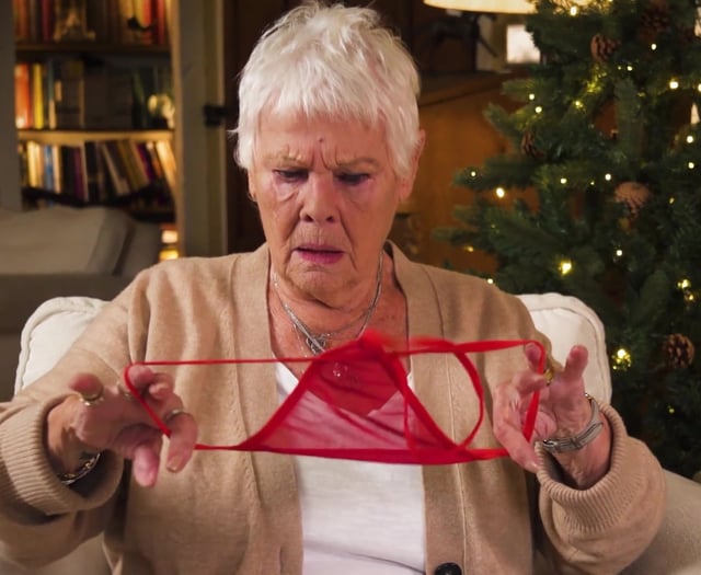 Dame Judi Dench regifts red thong to celebrity friend in charity film 