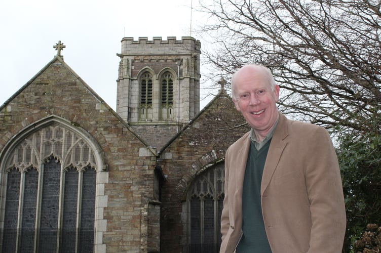 Churchwarden and treasurer Mike Sturgess outside of St Martin's Church in Liskeard