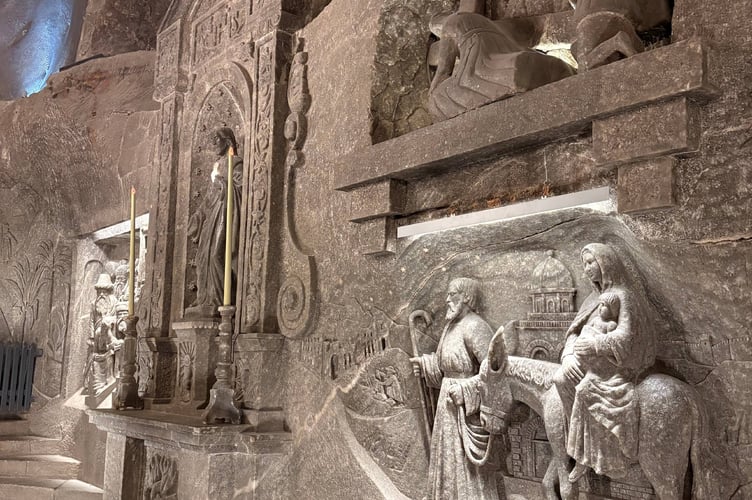 Wieliczka salt mine carvings