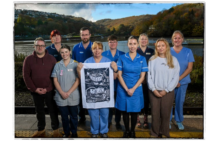 One memorable feature, “ten nurses caring,” celebrates the dedication of Liskeard and Looe Community District Nurses and Looe’s Old Bridge Surgery staff