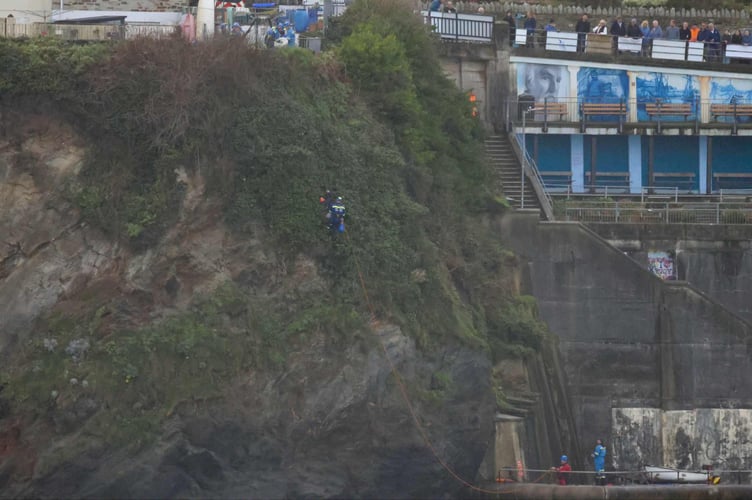 A man was rescued after becoming stuck on the cliff (Picture: MJ Fotos)