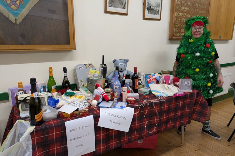The tombola was organised by the WI's Christmas tree aka Kath A