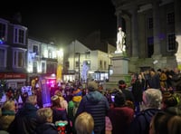 Town sings Happy Birthday to beloved statue at Penzance lantern parade