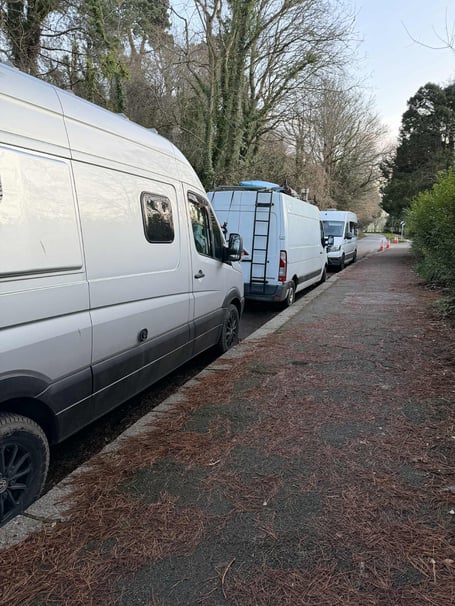 Vans parked next to Boscawen Park in Truro (Pic: submitted)