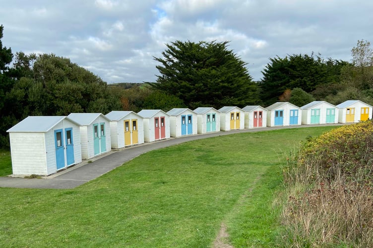The unused beach huts behind Par Sands. (Picture: Andrew Townsend)