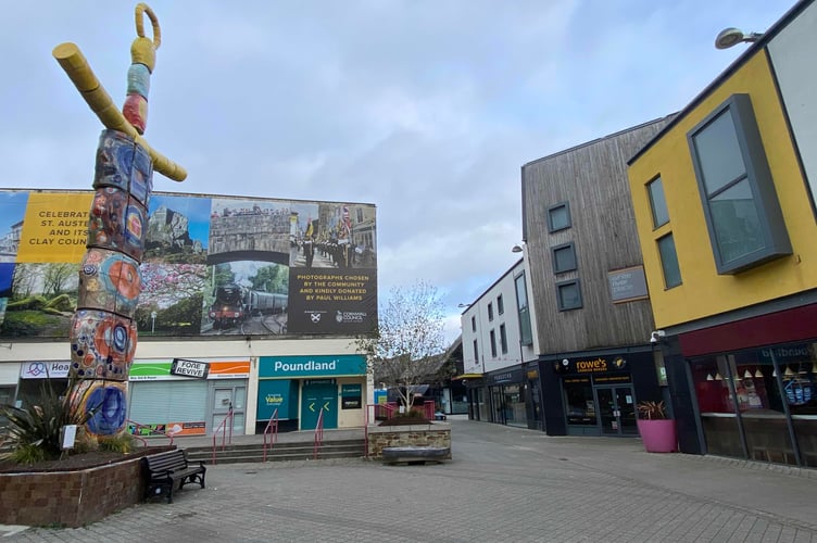 The huge banners have brightened up St Austell town centre. (Picture: Andrew Townsend)