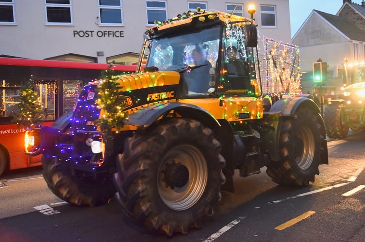 Tractors of all sizes formed part of the colourful parade which made its way around Liskeard and it's surrounding areas
