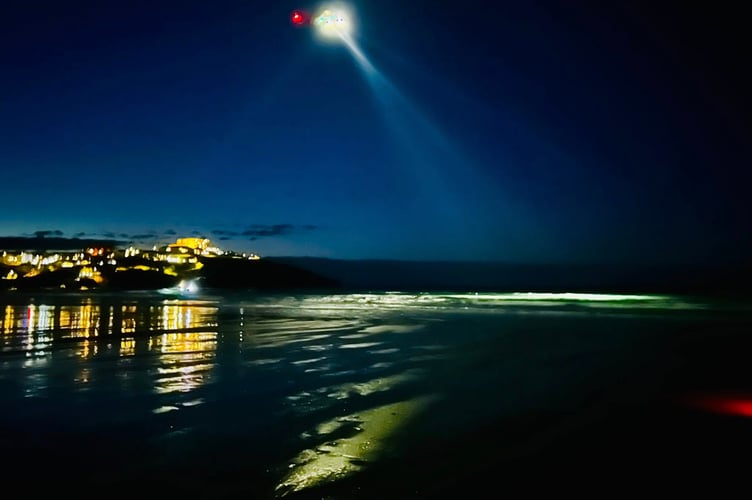 Newquay Coastguard Rescue Helicopter 924 during the search operation (Picture: Newquay Coastguard Search and Rescue Team)