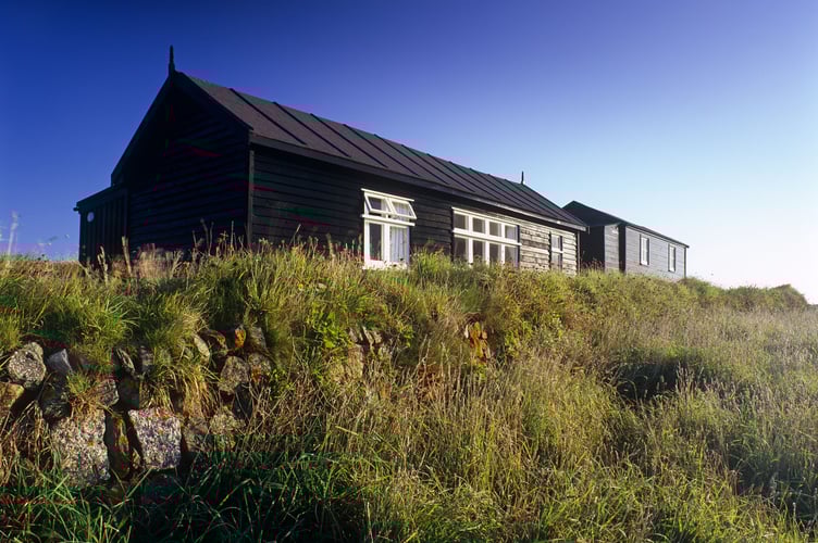 The Lizard Wireless Station at Bass Point, Cornwall. The timber structure was built by Marconi in 1900 for his wireless telegraphy experiments.