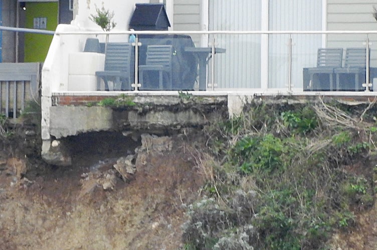A close up of the gaping hole left underneath the outdoor area (Picture: Bob Quinn)