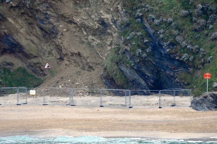 The rockfall has been fenced off (Picture: Bob Quinn)