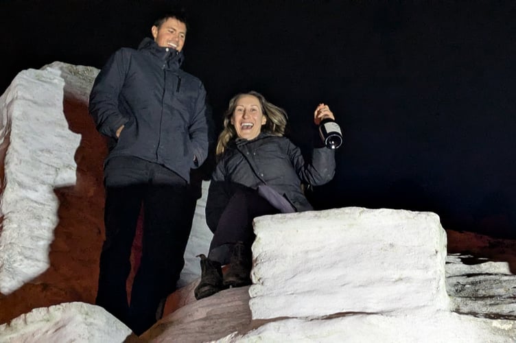 Revellers even climbed on top of the Huer's hut to watch the display (Picture: Warren Wilkins)