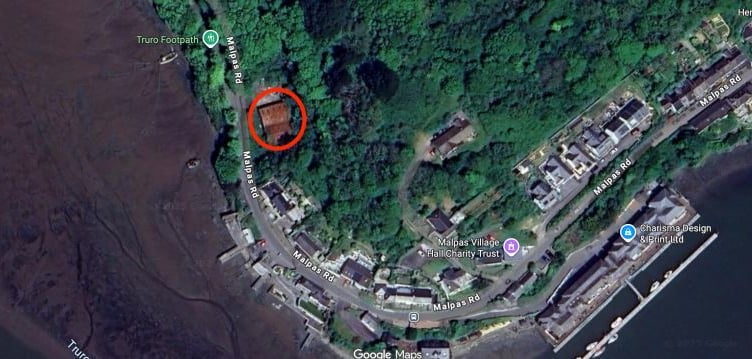 The riverside site where the homes could be built if approved