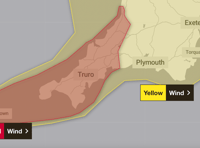 LIVE: Red weather warning as Storm Goretti hits Cornwall