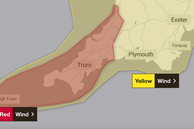 LIVE: Red weather warning as Storm Goretti hits Cornwall