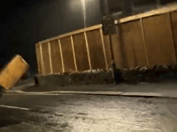 Man has narrow escape from flying debris during Storm Goretti