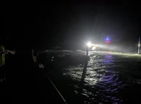 Falmouth RNLI volunteers assist people during Storm Goretti