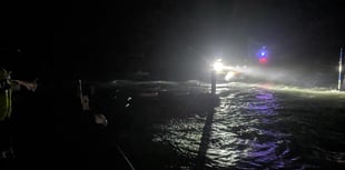 Falmouth RNLI volunteers assist people during Storm Goretti