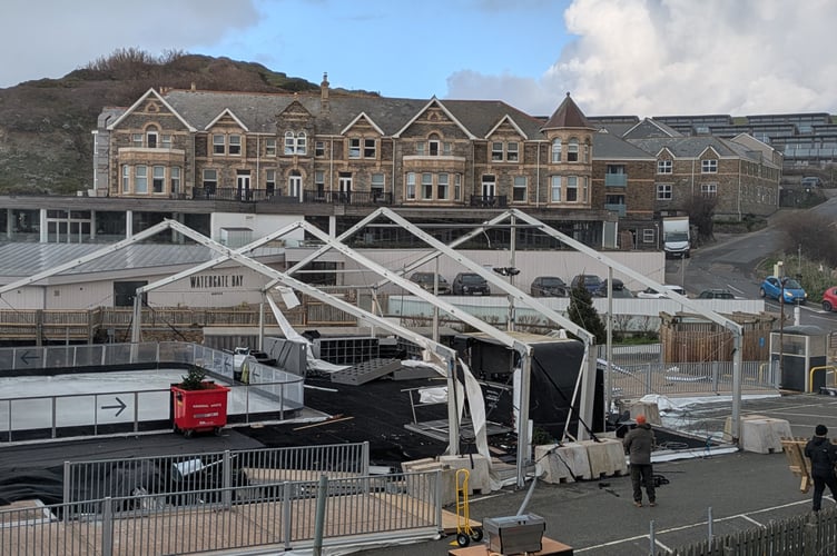 The marquee has been ripped apart (Picture: Warren Wilkins)