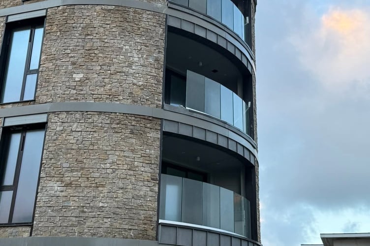 A crew from Newquay Fire Station is keeping people away from the One Pentire development (Picture: Haley Mexton)