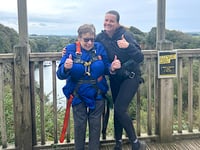 Grandmother, 82, does charity zipwire ride