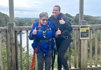 Grandmother, 82, does zipwire ride for charity in Cornwall to mark birthday