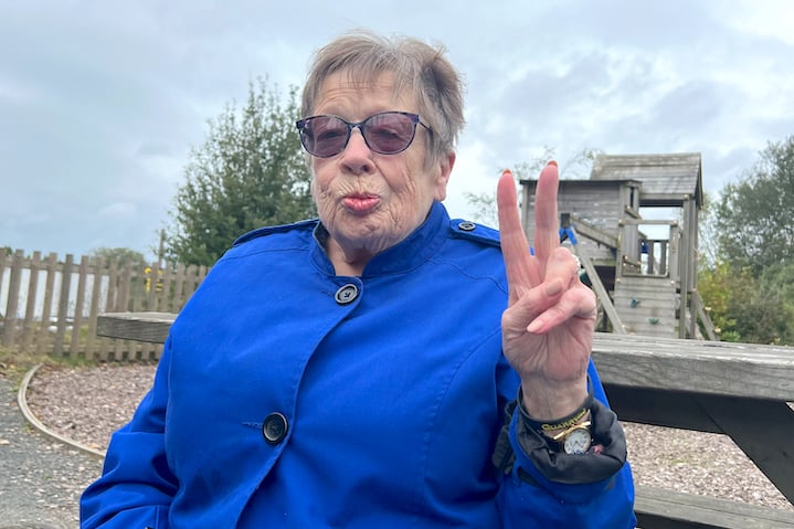 Teresa Duguid took the zipwire experience in her stride.