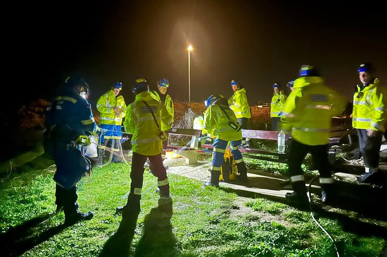The Coastguard set up a rope rescue (Picture: Newquay Coastguard Search and Rescue Team)
