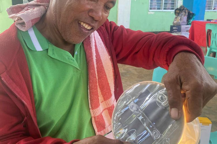 Solar lights were part of the support people received after Typhoon Bualoi