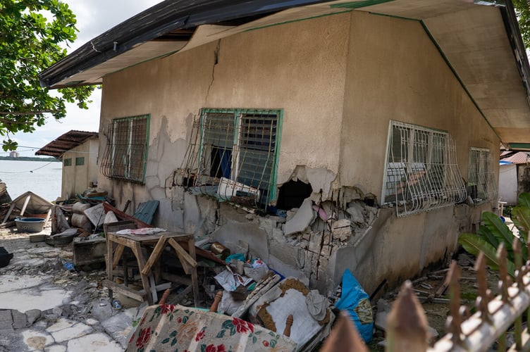 Homes were left damaged after the earthquake in Cebu