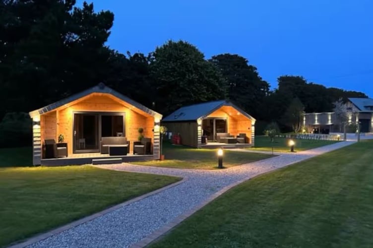 Two of the lodges which have been built without planning permission in Angarrack