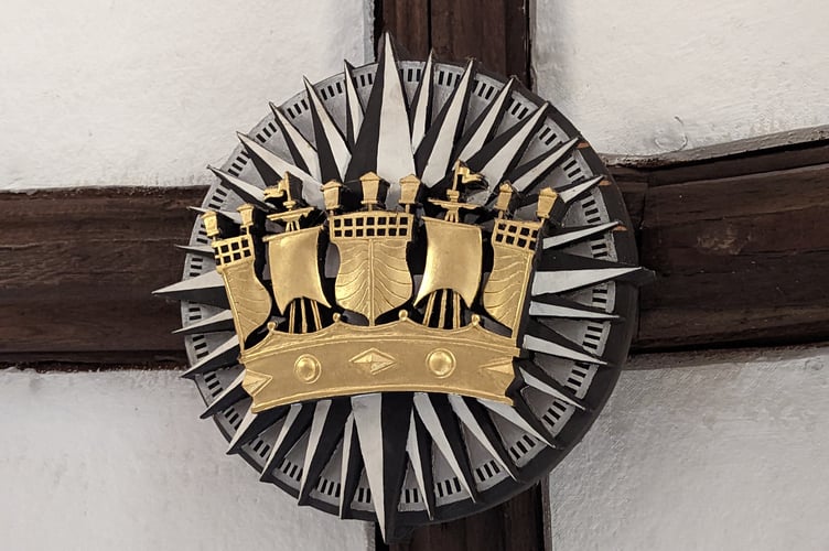 The Beatty ceiling boss in St Mary's Aisle, Truro Cathedral