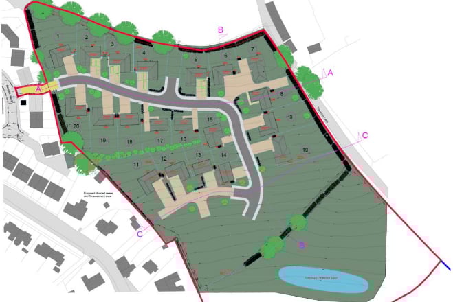 A graphic showing the proposed layout of the development in Trewoon. (Picture: Cornwall planning department)