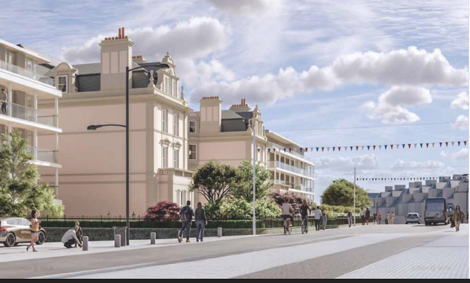 The scheme involves knocking down the eastern wing of the Hotel Victoria