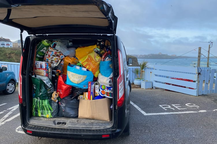 Donations packed up and ready to be dropped off