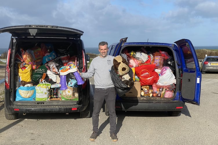 Robin Parris Lusty's head of events with some of the donated toys 