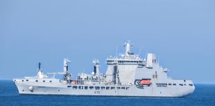 People marvel over Royal Fleet Auxiliary ship in bay